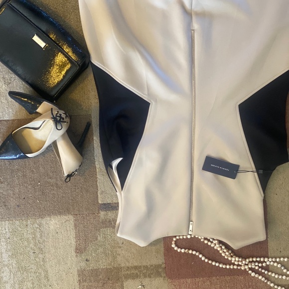 tommy hilfiger color block tan/black scuba dress - Picture 14 of 14